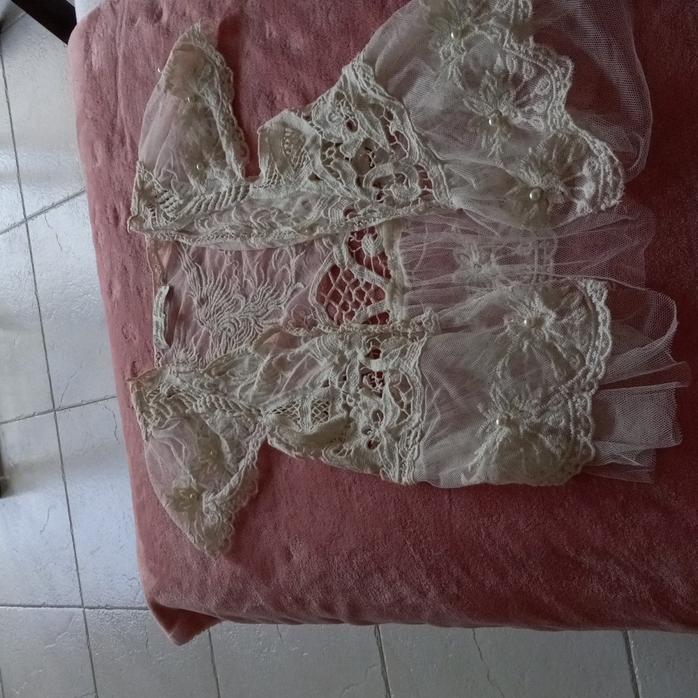 A crochet and lace top